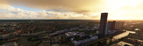 Leeuwarden Achmea tower and surrounding area