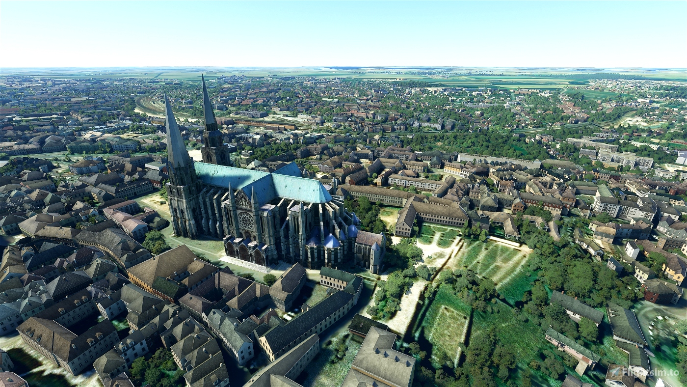 Chartres Cathedral, France • Flight Simulator 2020