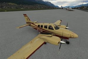 Beechcraft Baron G58 Cream & Burgundy thumbnail 2