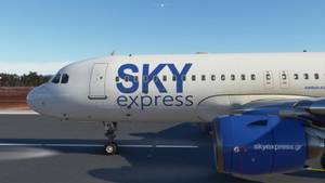 A32NX Sky Express ( upcoming livery for A320 Neo) (4K)[SX-IOG] thumbnail 3
