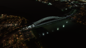 Silver Jubilee Bridge & Runcorn Railway Bridge, River Mersey, England thumbnail 4