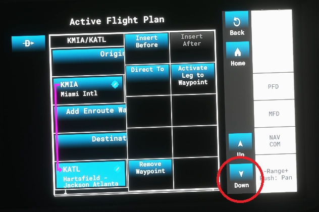 Fix TBM-930 MFD Freeze When Scrolling Down in the Flight Plan - Image 1