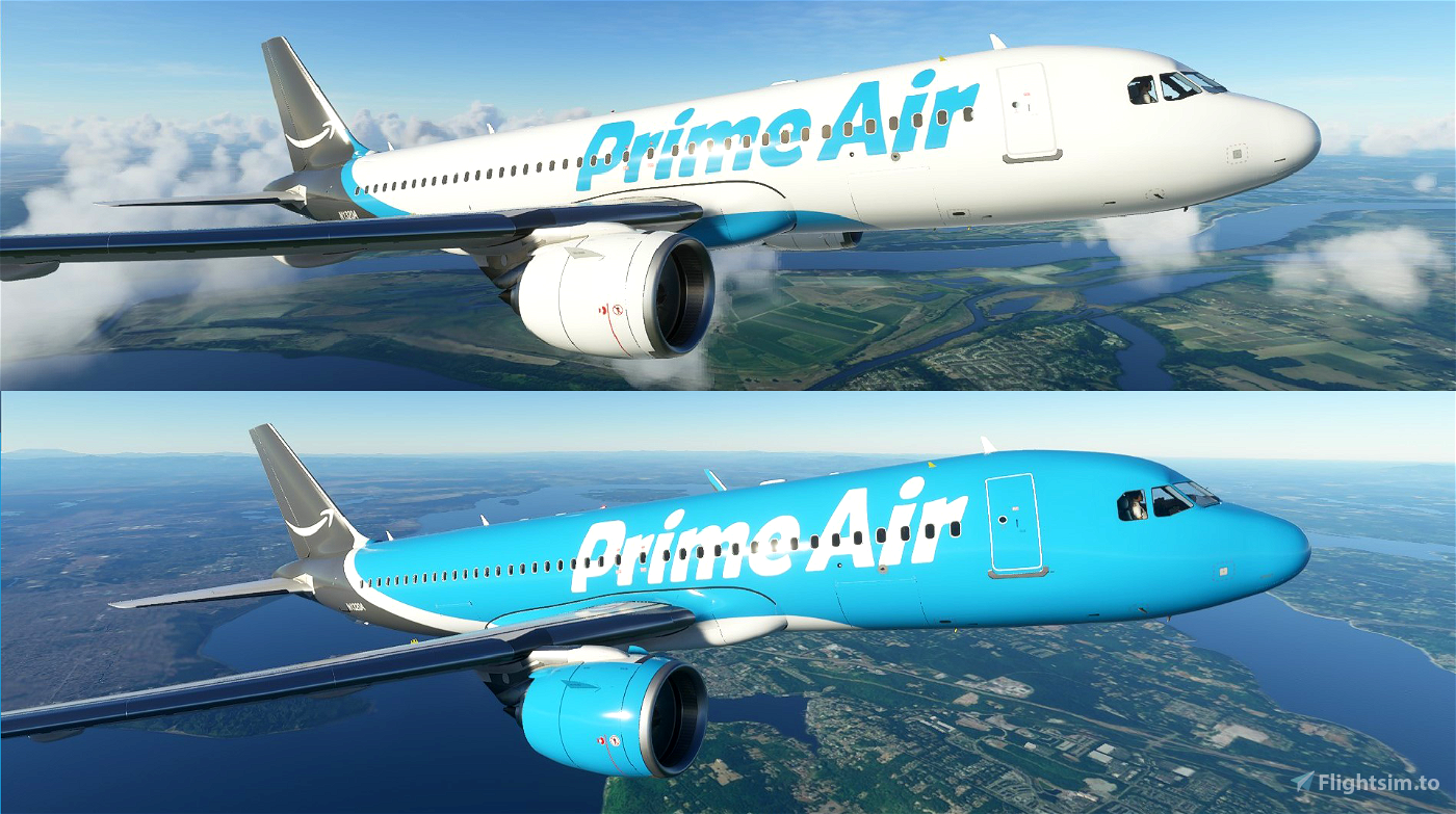 Amazon Prime Air - White & Blue Liveries - 8K Microsoft Flight Simulator