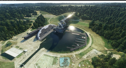 The Falkirk wheel boat lift (Scotland)