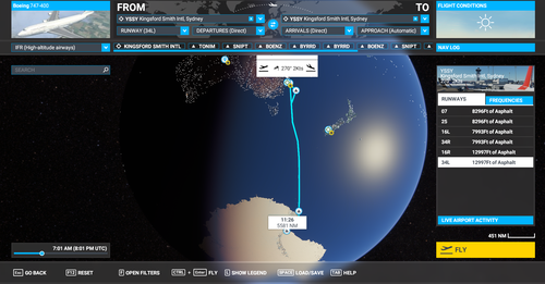 Qantas Antartica Scenic Flight plan