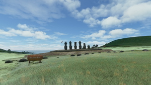 Anakena beach (Easter Island) with Moai statues thumbnail 9