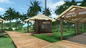 Anakena beach (Easter Island) with Moai statues thumbnail 4