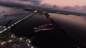 The Forth Bridges with North and South Queensferry. Scotland.  thumbnail 1