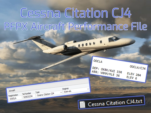 Cessna Citation CJ4 PFPX Aircraft Performance File