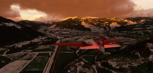 Airfield Sterzing in the Alps