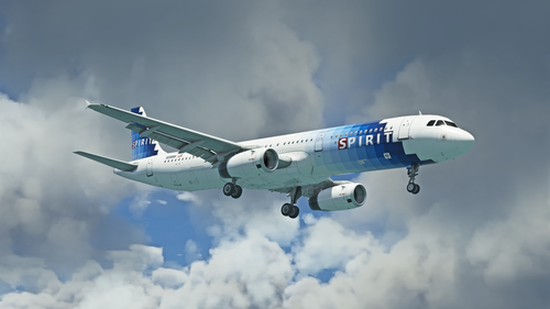Spirit Airlines A321 (Blue Checkers)