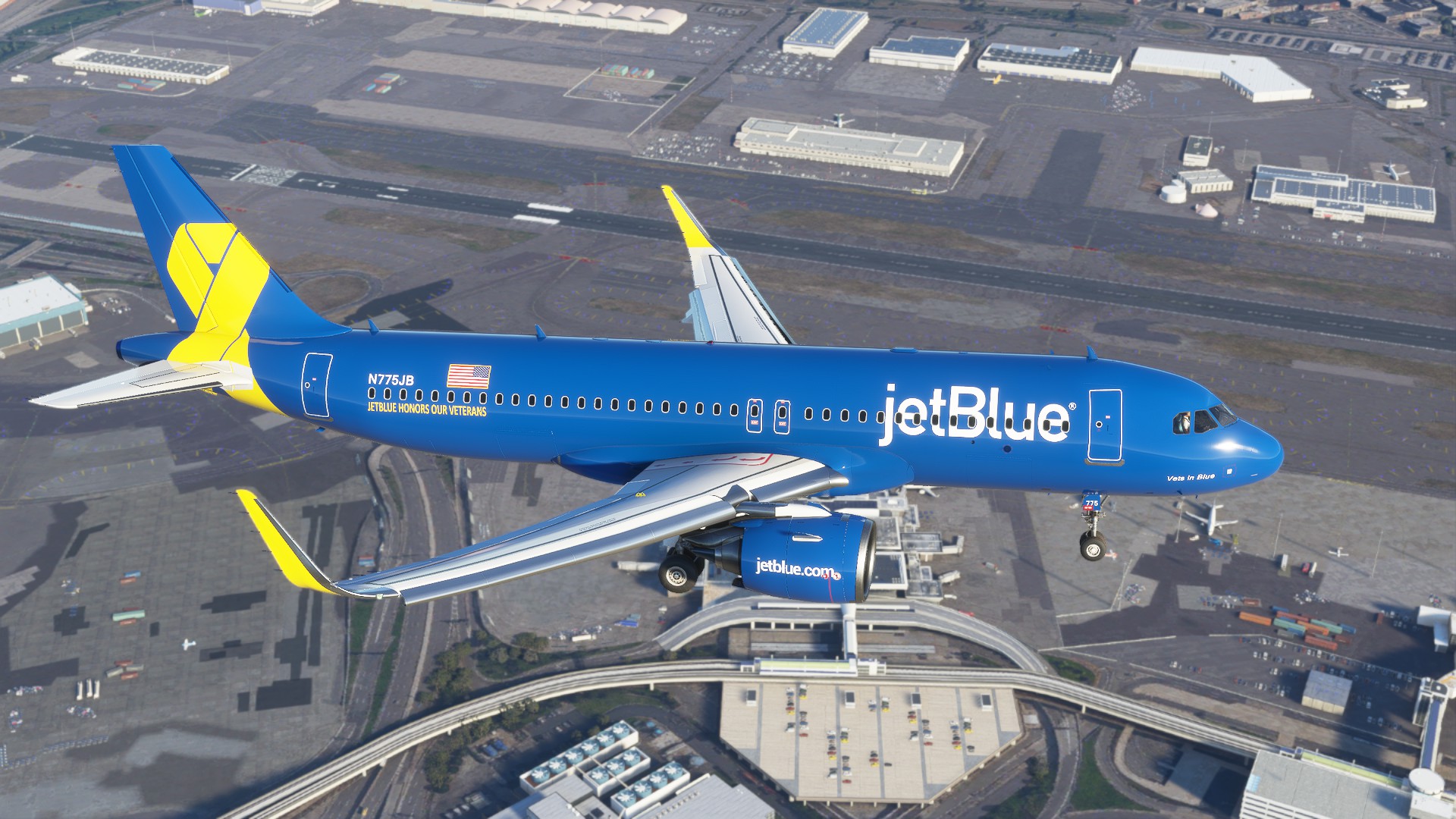 A32NX JetBlue "Vets in Blue" Livery (8K) N775JB - Image 1