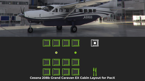 Cessna 208B Grand Caravan EX Cabin Layout for PacX
