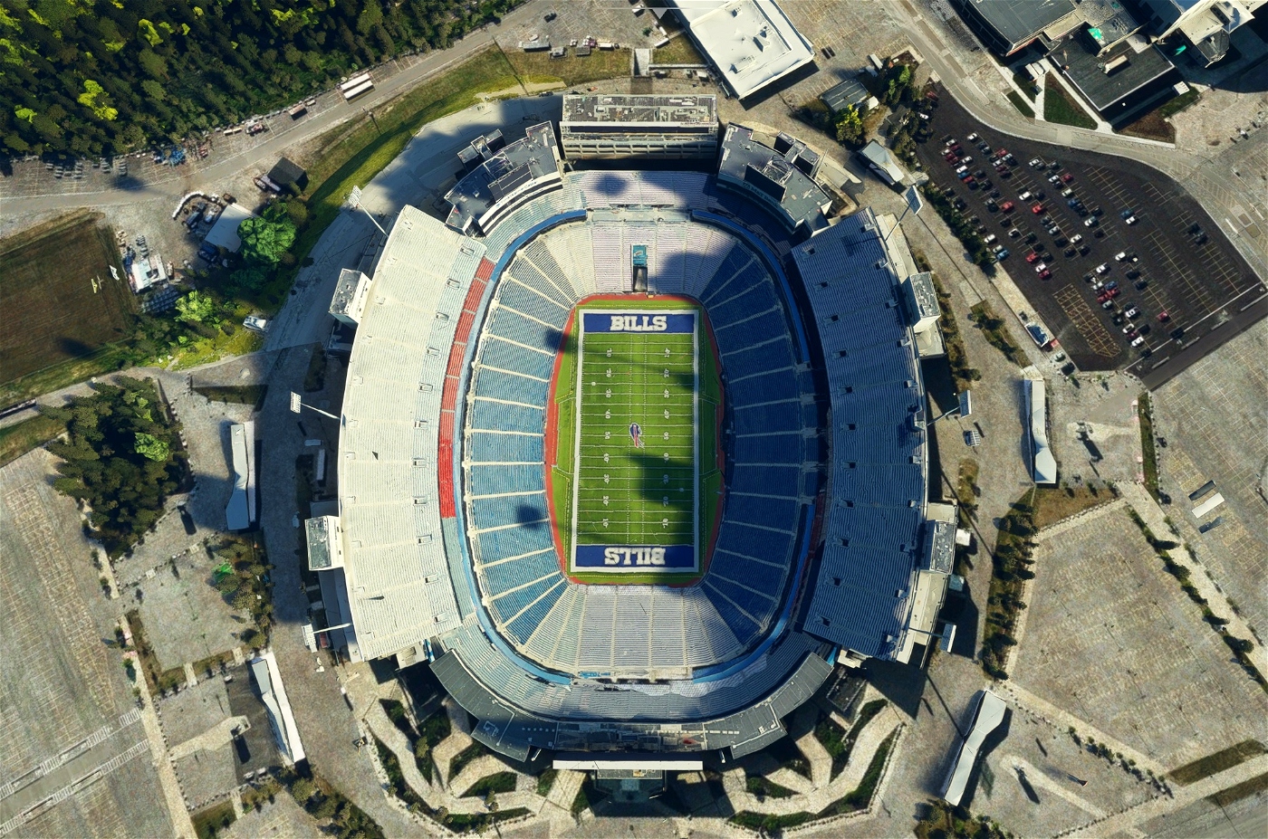 aerial view of buffalo bills stadium