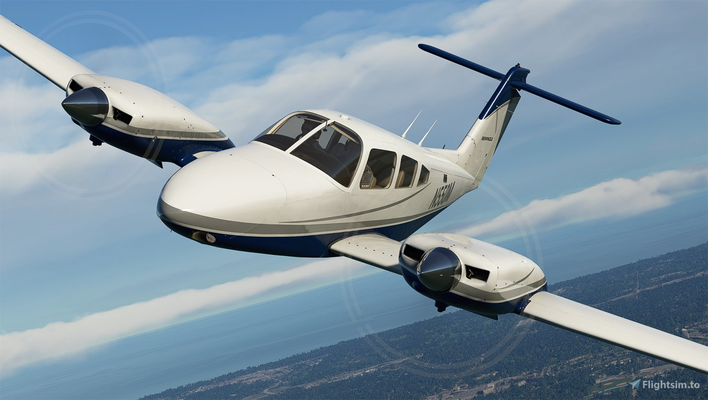 Blue and Silver Livery for Carenado PA44 Seminole - Image 1