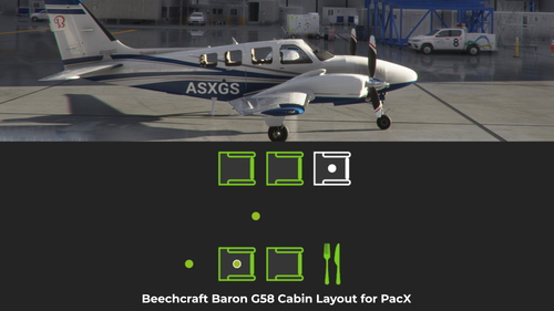 Beechcraft Baron G58 Cabin Layout for PACX