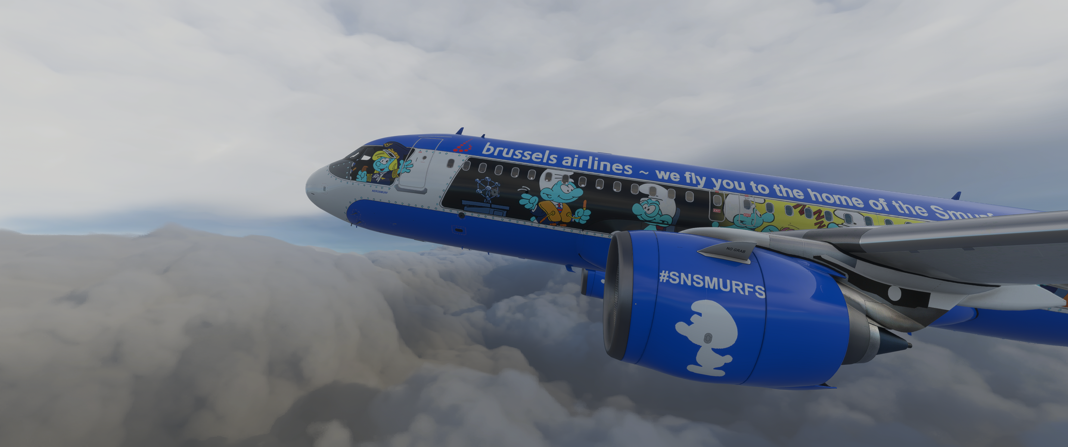 [8k] A320 Neo Brussels Airlines - Aerosmurf - Image 1