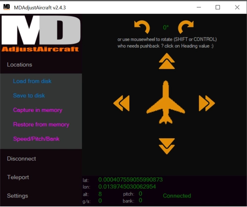 Adjust position - Save Locations - Broadcast to ForeFlight/SkyDemon/MDFlight garmin watch app