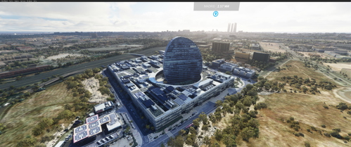 La Vela, BBVA Madrid with night lighting