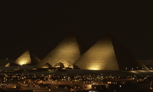 The Great Pyramids + Sphinx of Giza, Cairo, EGY - NIGHT LIGHTING SET thumbnail 3