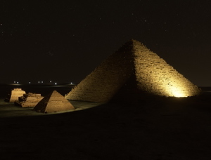 The Great Pyramids + Sphinx of Giza, Cairo, EGY - NIGHT LIGHTING SET thumbnail 5