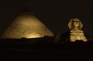 The Great Pyramids + Sphinx of Giza, Cairo, EGY - NIGHT LIGHTING SET thumbnail 2