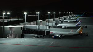 Aeropuerto Internacional Arturo Merino Benítez (SCEL) - Night lights (luces nocturnas) thumbnail 2