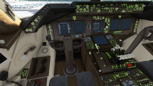 Lime Green B747 COCKPIT TEXTS EMISSIVE