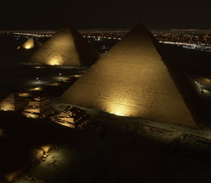 The Great Pyramids + Sphinx of Giza, Cairo, EGY - NIGHT LIGHTING SET thumbnail 4