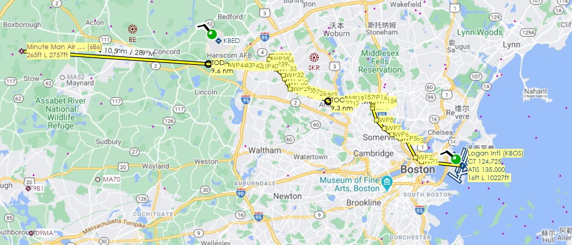 Paul Revere's Midnight Ride flight plan for Microsoft Flight Simulator ...