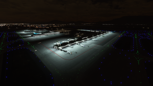 Aeropuerto Internacional Arturo Merino Benítez (SCEL) - Night lights (luces nocturnas) thumbnail 1