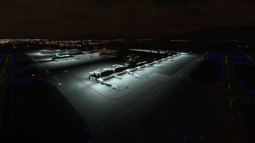 Aeropuerto Internacional Arturo Merino Benítez (SCEL) - Night lights (luces nocturnas)