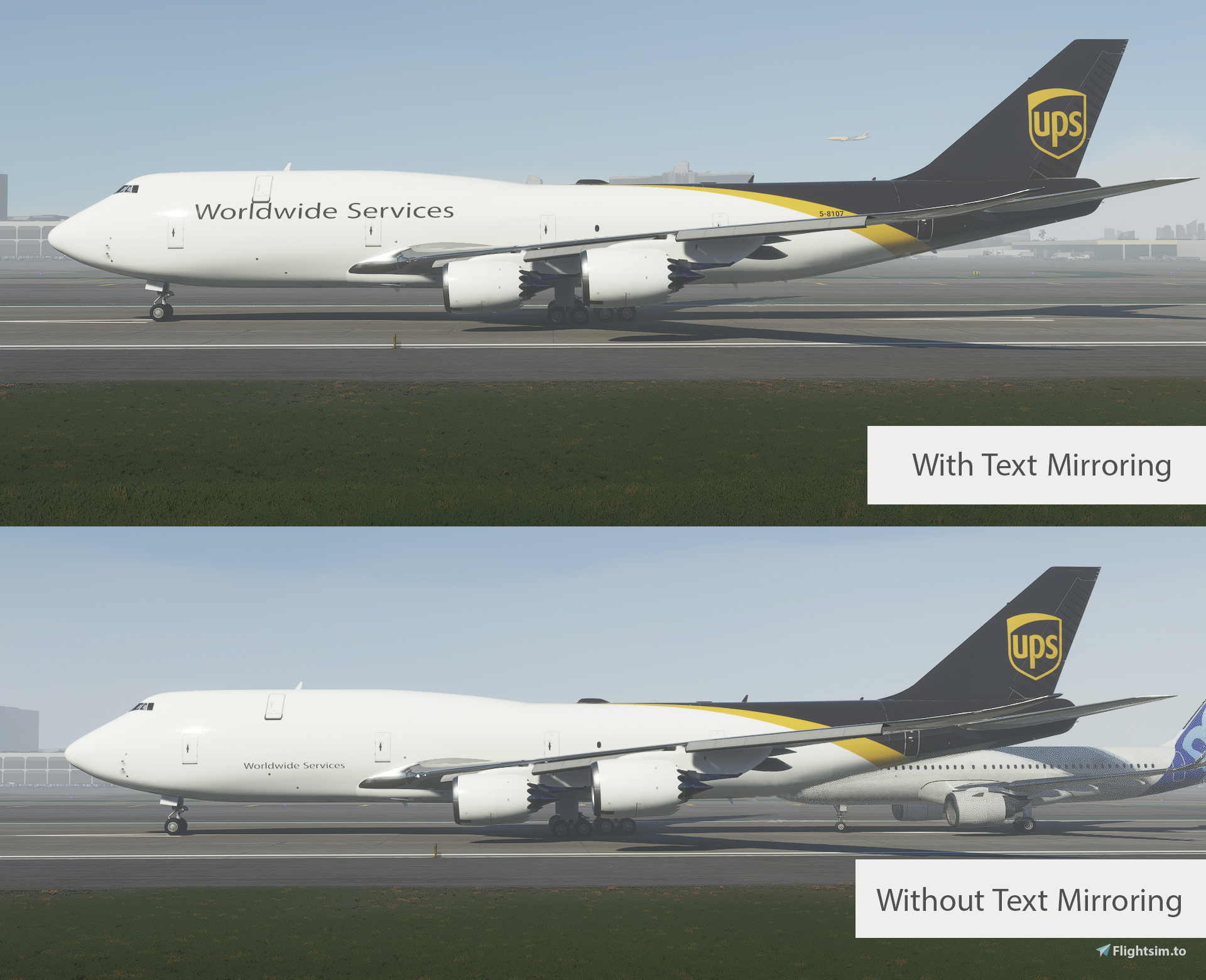UPS Boeing 747-8F (2 Versions - With and Without Text Mirroring) - 8K - Image 1
