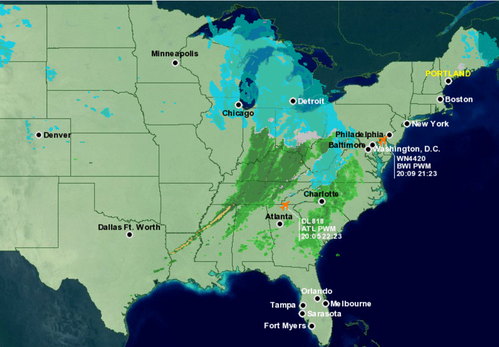 KPWM (Portland, Maine) real passenger routes