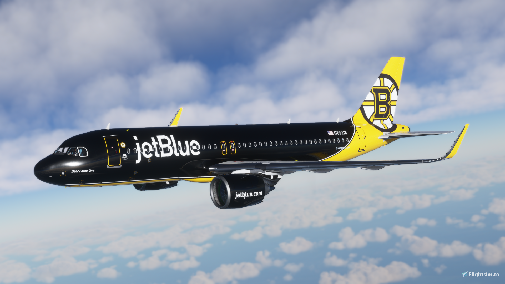 [8K] JetBlue Boston Bruins "Bear Force One" A320neo + A32NX - Image 1