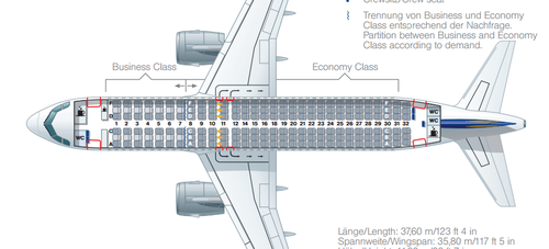 Lufthansa A320 CabinLayout for SLC