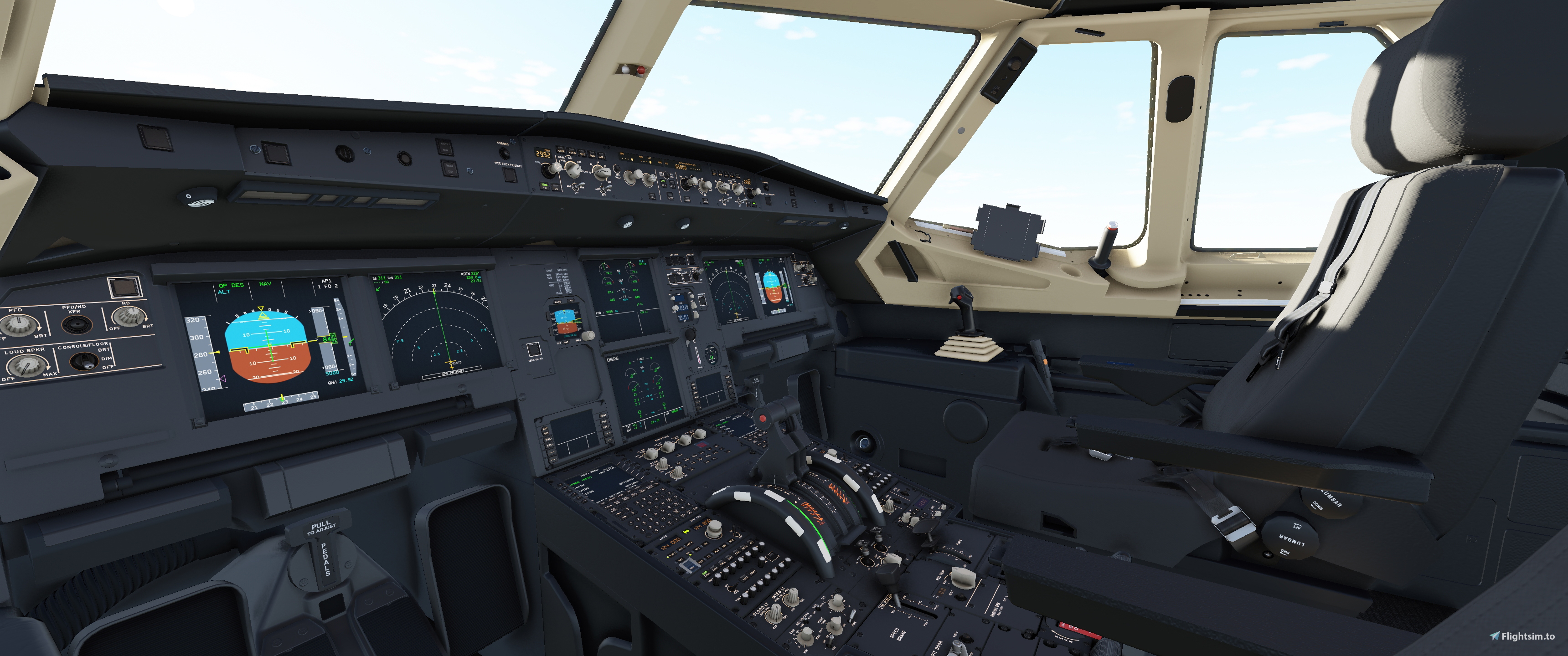 0000 JD Cockpit A320NEO Black/Creme w. Black or Creme Seats (optional) - Image 2
