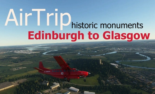 AirTrip historic monuments Edinburgh to Glasgow (flight plan)