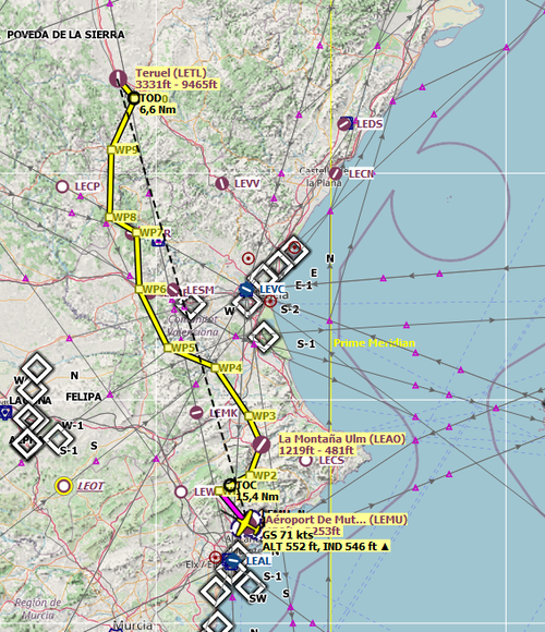 VFR Flight plan  LEMU  (MUTXAMEL) - LETL    (TERUEL) - SPAIN