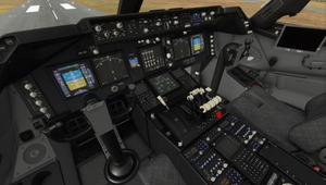 Boeing B747-8i Cockpit - Black-Grey with blue lighting thumbnail 3