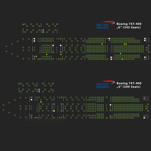 PACX British Airways Boeing 747-400 Seating Plans