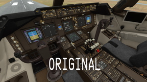 Boeing B747-8i Cockpit - Black-Grey with blue lighting thumbnail 1