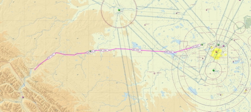 Edmonton Villeneuve to Hinton VFR route flight plan