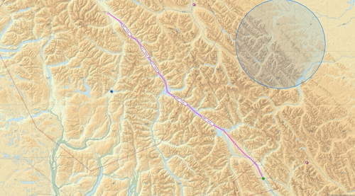 Golden to Valemount BC VFR route flight plan