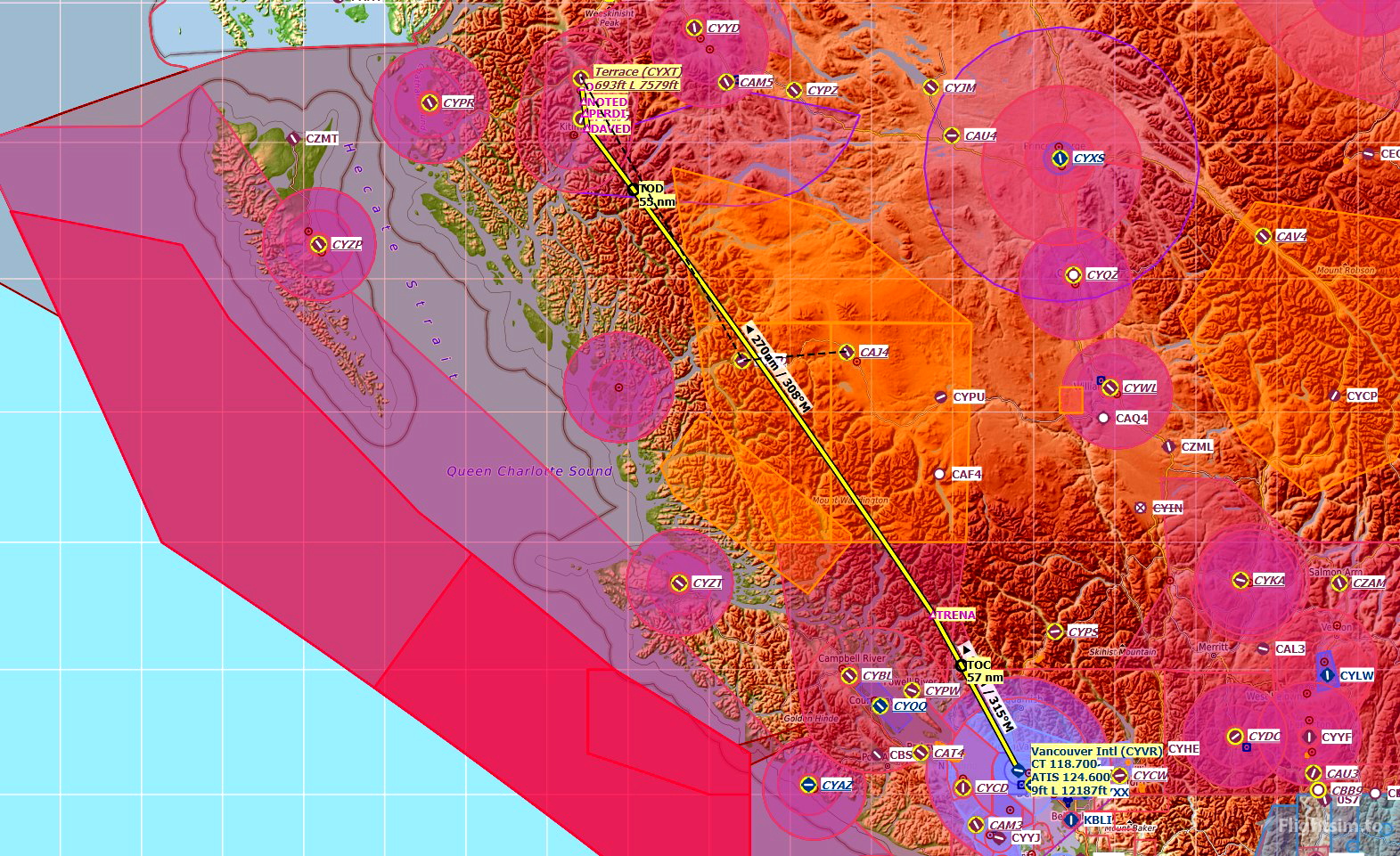 Vancouver to Terrace BC flight plans » Microsoft Flight Simulator