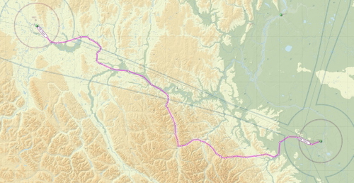 Fort Nelson BC to Watson Lake Yukon VFR route flight plan