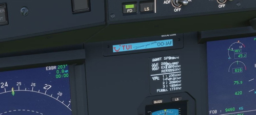 TUI OO-JAF Selcal Code Plate for A32NX