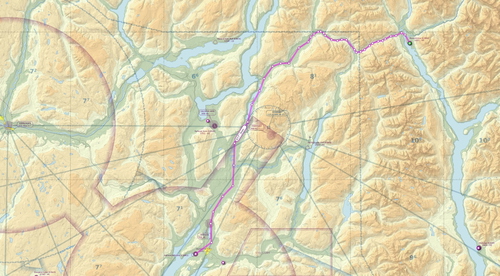 Vernon BC to Revelstoke BC via Mara Lake VFR route flight plan