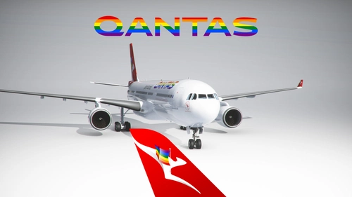 QANTAS Mardi Gras A330-300 Livery 8K