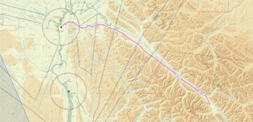 Valemount BC to Prince George VFR route flight plan